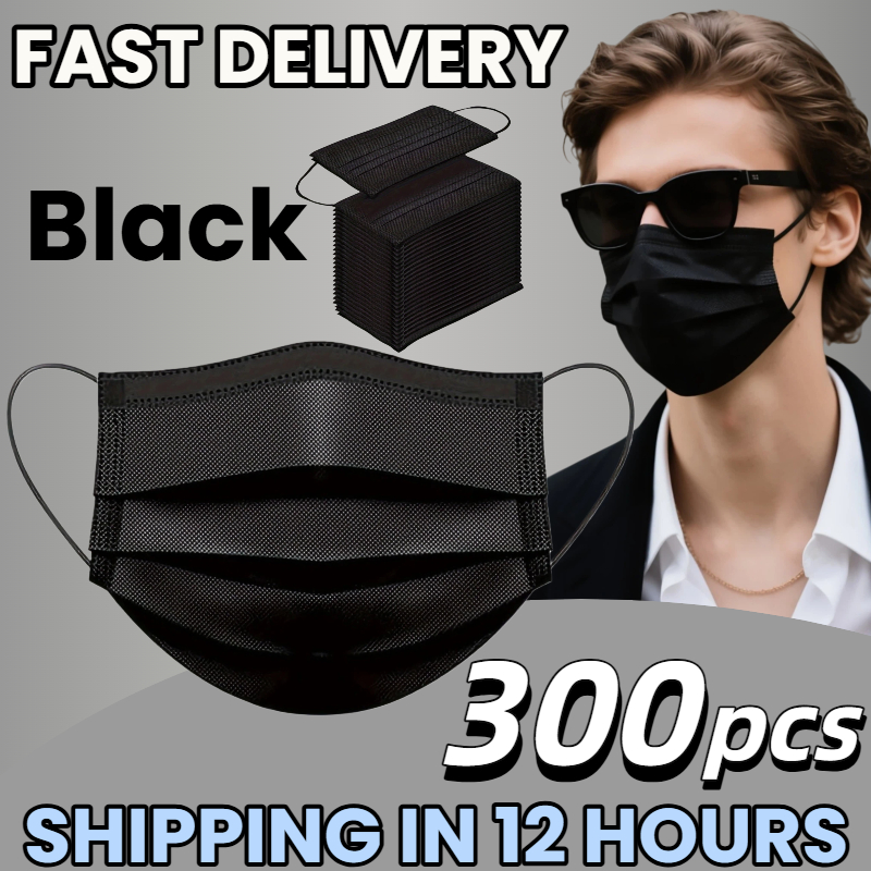 빠른 배송! 300개입 두꺼운 검정색 일회용 보호 마스 - Surgical Mask 리뷰 및 가격